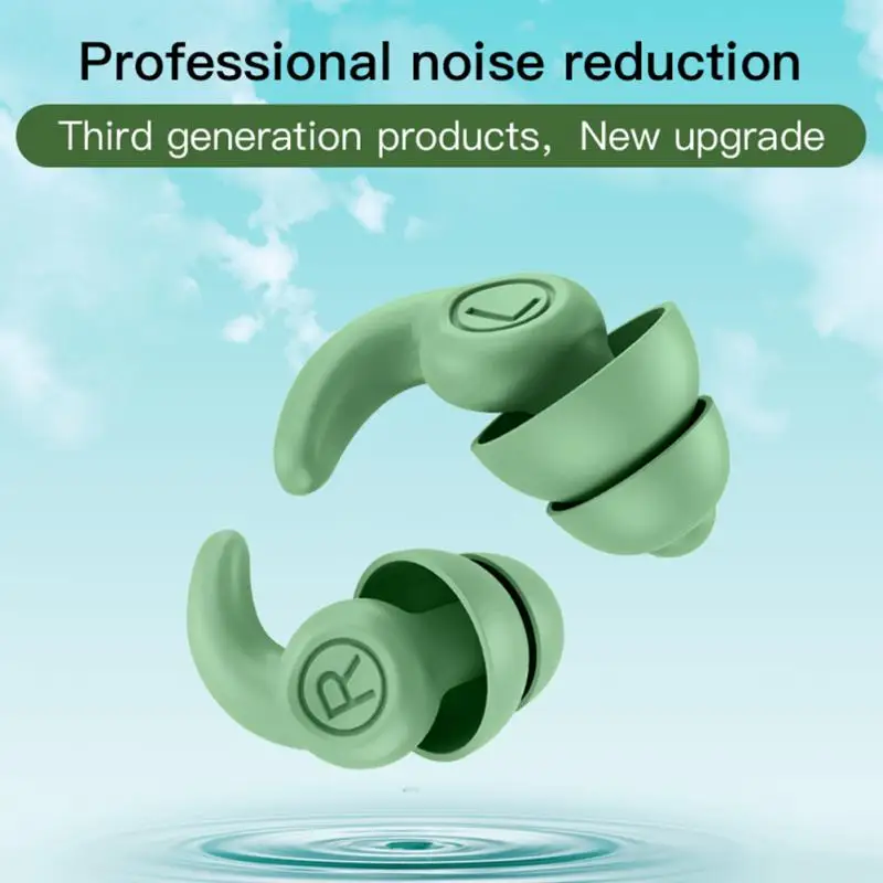 1/2PCS Nova redução de Ruído fones de ouvido de Silicone Insonorizados Anti-ruído Mudo Sono Dormitório Estudantil de Natação Clip Nasal Impermeável1