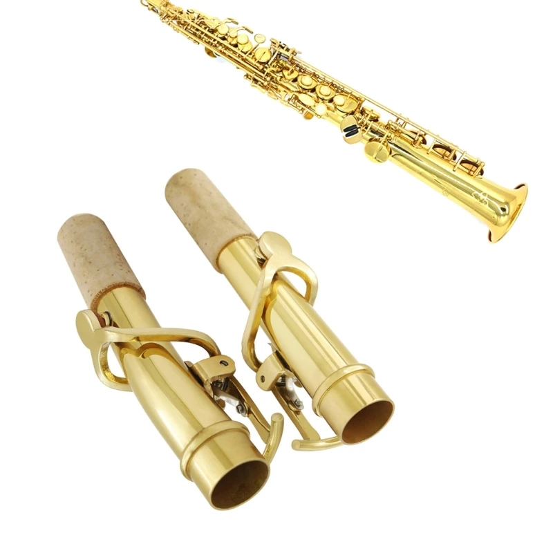 H8WC 2 Pcs Saxofone Pescoço Conjunto com o Pescoço Curvo e a Reta do Pescoço Vintage Bronze Sax Pescoços Acessórios de Instrumentos Peças Durável3
