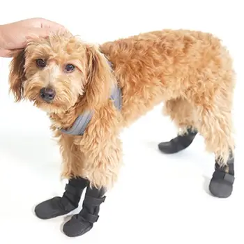 2pcs Cão Meias antiderrapante Cão Meias Com Correias Ajustáveis de Controle de Tração animal de Estimação Durável e Portátil Acessórios para Cães