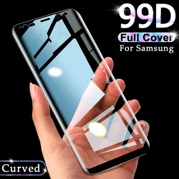 99D Completo Vidro Moderado Curvado Para Samsung Galaxy S9 S8 Plus Nota 9 8 Protetor de Tela No Samsung S7 S6 de Proteção de Borda Filme