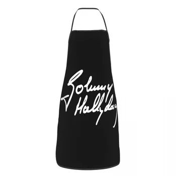 Engraçado francês Lenda do Rock Johnny Hallyday Bib Avental Mulheres Homens Unisex do Chef de Cozinha Tablier Cozinha para Cozinhar Cozimento de Pintura