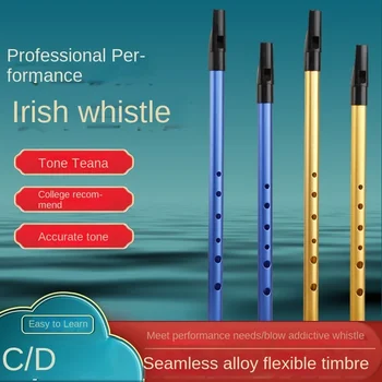 Irlandês Apito Flauta Tecla C Tecla D Irlanda Estanho Centavo Apito 6 Buraco Flauta Portátil Triditional Instrumentos Musicais Iniciantes