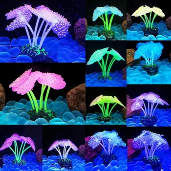 Luminosa Anêmona Simulação Artificial Aquário De Plantas De Decoração De Plástico Subaquática De Ervas Daninhas Da Grama Do Aquário Dos Peixes Do Tanque De Decoração Enfeite