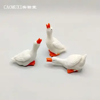 Mini S Swan, Modelo Grande Branco Pato Animal Boneca Figura Boneca Em Miniatura De Cena Acessórios, Artesanato De Resina