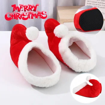 Natal Bonito Algodão Chinelos De Quarto Vermelho Cartoon Papai Noel Elf Sapatos Decoração De Natal Chinelos De Quarto